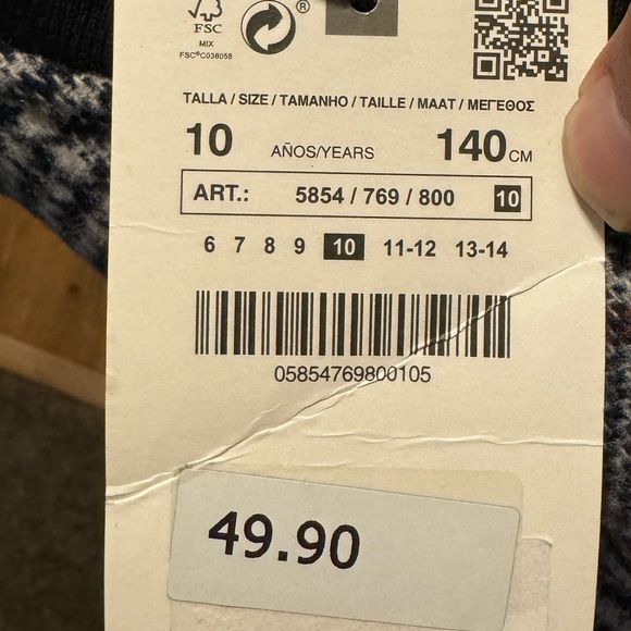 Zara PLAID BOMBER JACKET girls size 10 NWT - Picture 3 of 4